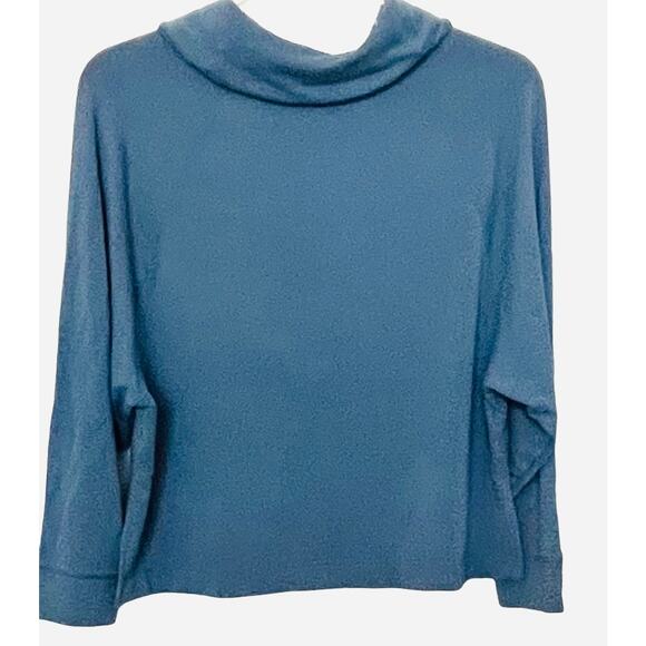 OLD NAVY LONG SLEEVE PULL- OVER TURTLENECK SWEATSHIRT, WOMENS, L, BLUE, HIGH-LOW - Picture 5 of 10